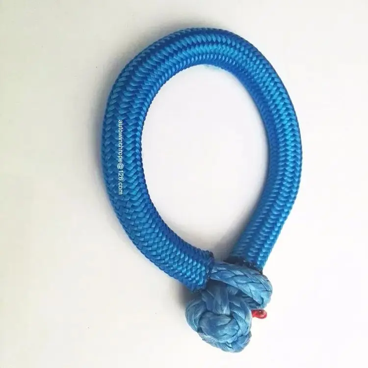 Blue 6mm*80mm Synthetic Soft Shackle for Boating ATV UTV SUV 4X4 Truck Recovery Off-Road Camping Farming Marine Industrial
