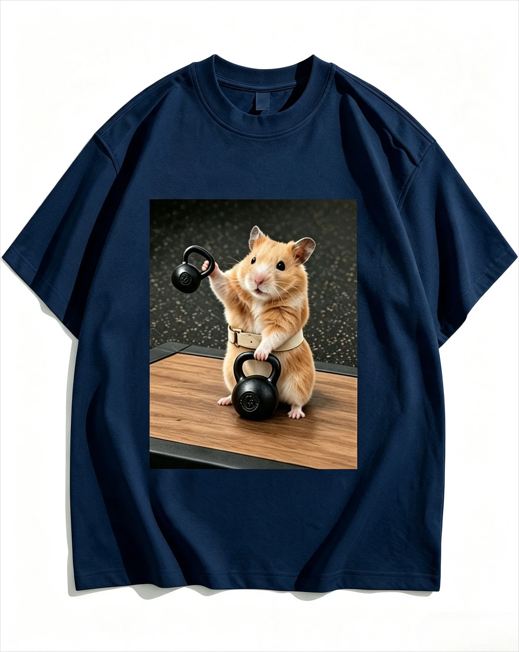Strong Hamster Workout Kettlebell Scene T-shirt omen Fitness Lover Printed Tee Softoose Daily Streetwear Tops