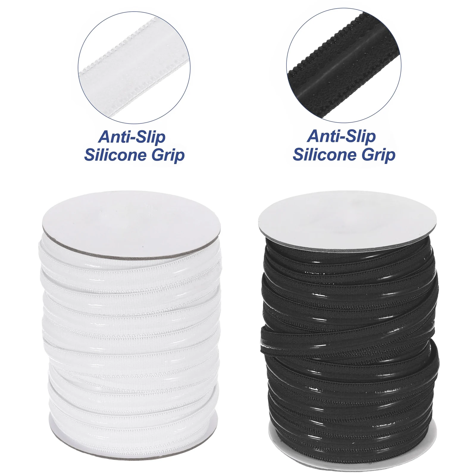 

Silicone Gripper Tape for Clothing, 5/10 Yard Non-Slip Stretchy Silicone Elastic Tape Gripper Band for DIY Garment Wig Making