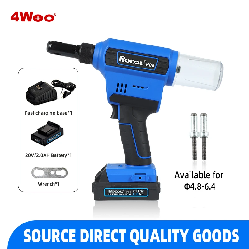 Efficient Electric Riveting System 1h Quick Charge Powerful Pull Force Lithium Battery Rivet Gun for BOM Rivets