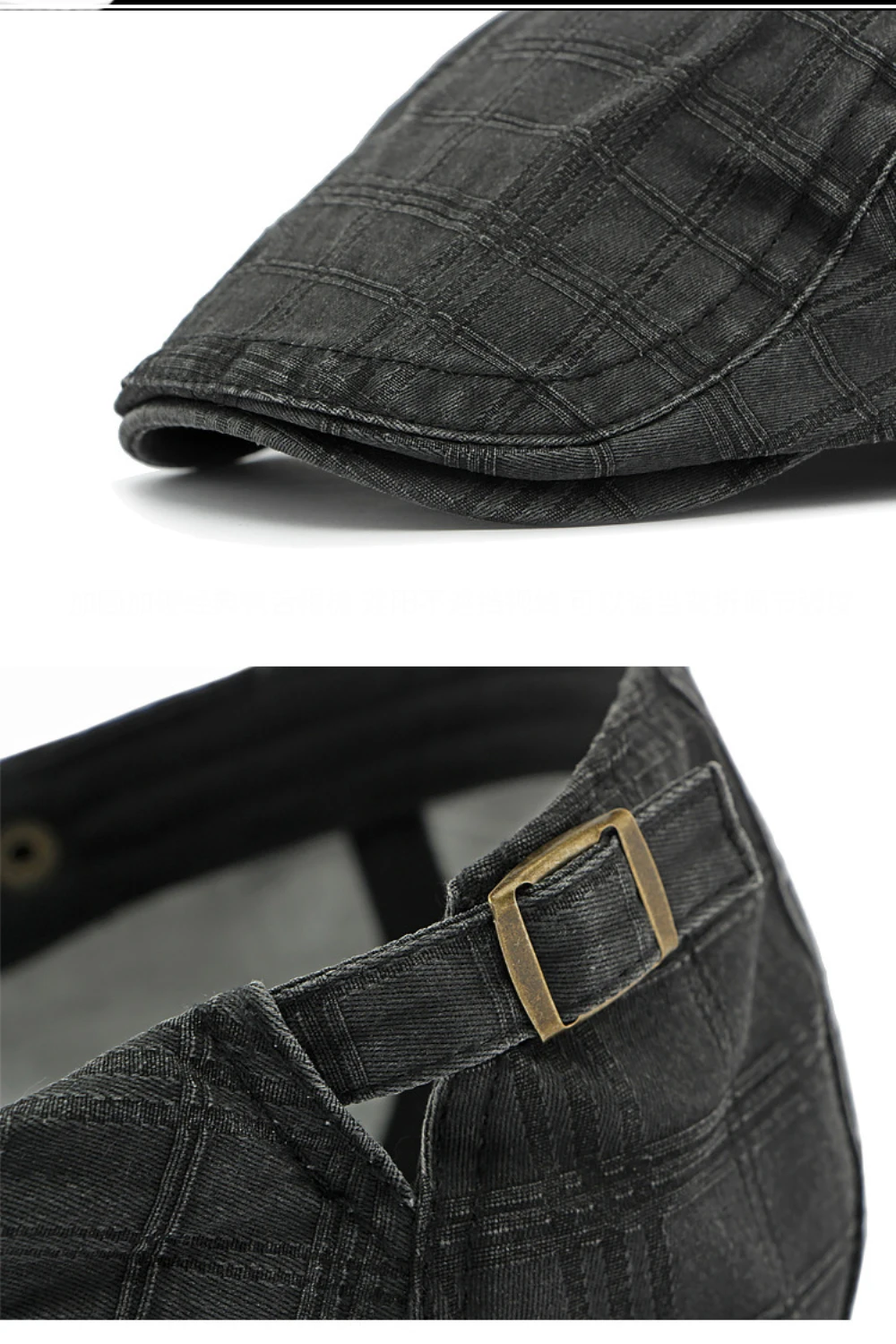 HT4239 Baskenmütze für Alle Jahreszeiten Baumwolle Ivy Flat Cap Damen Vintage Künstler Maler Baskenmütze Herren Unisex Kariert Verstellbare Herren-Baskenmützen – Detail 13
