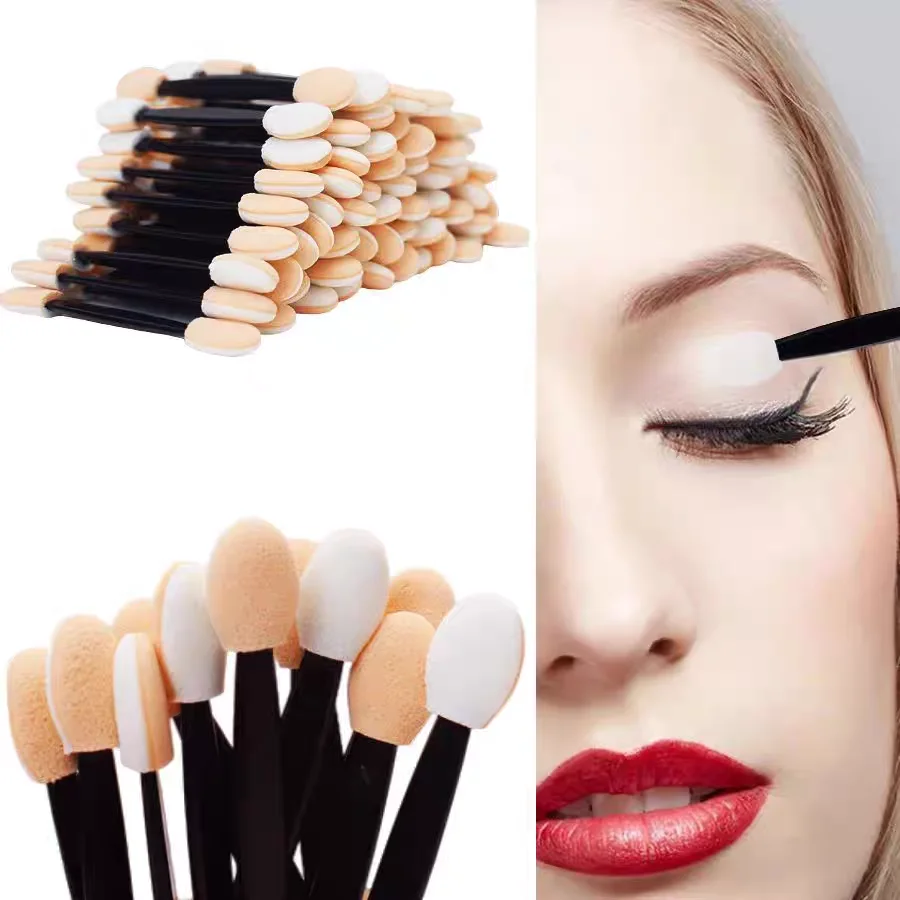 30/50 قطعة المتاح المزدوجة الجانبين ظلال العيون الإسفنج قضيب مع حاوية ظلال العيون فرش لمستحضرات التجميل قضيب ماكياج #1
