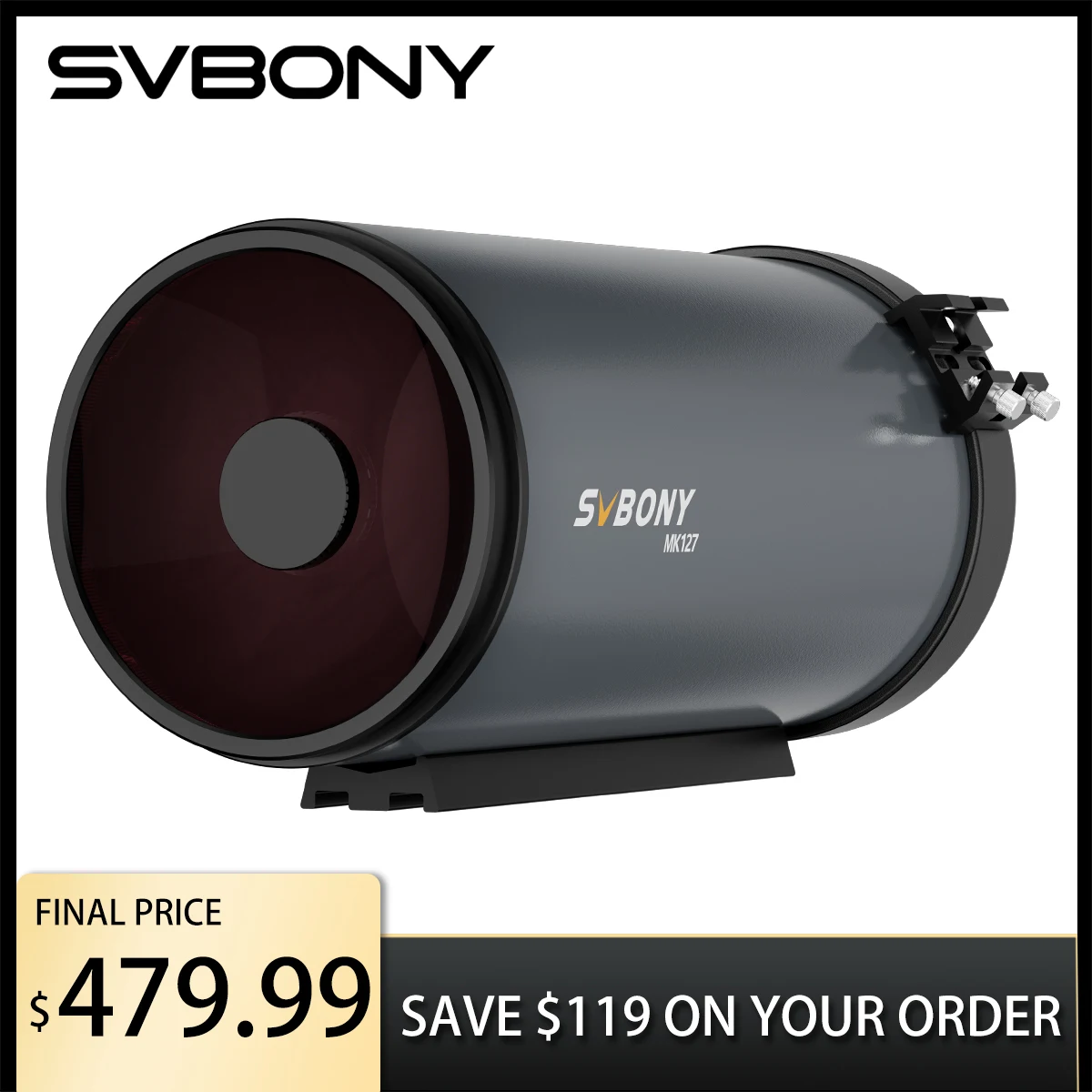 

Svbony MK127 Maksutov Cassegrain Телескоп OTA 127 мм f/11,8 Портативный дизайн захвата и хода для наблюдения за лунной планетарной туманности