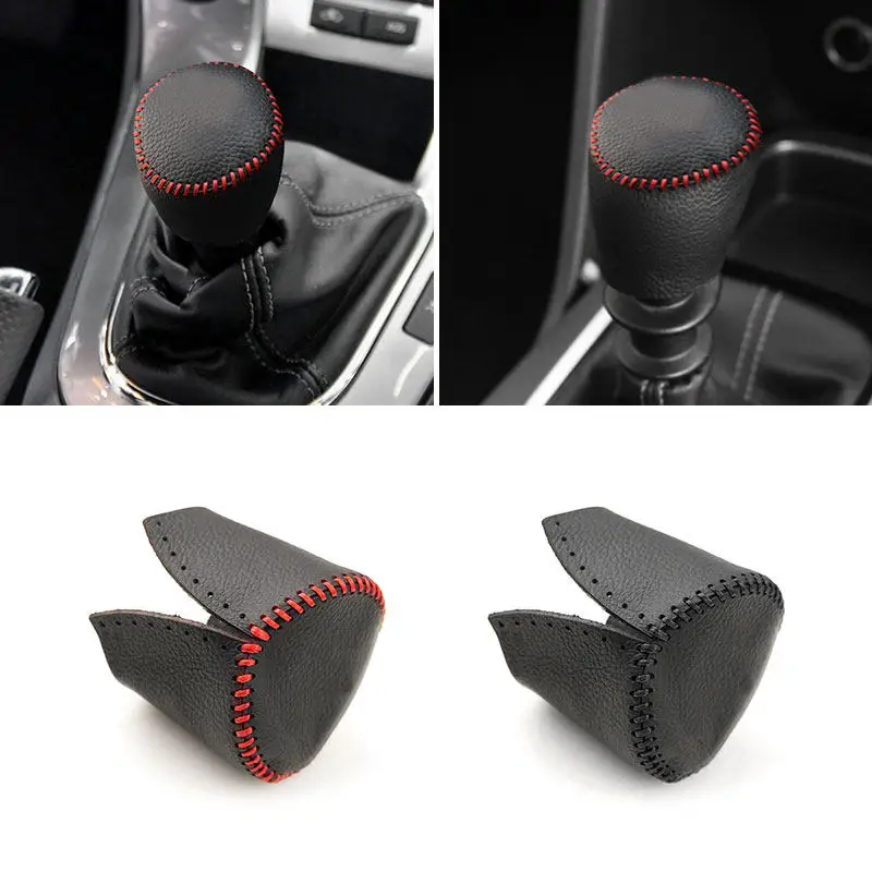 Hand Braids Car Central Gear Shift Knob Head Microfiber Leather Cover Trim For Chevrolet Cruze 2009-2015 Manual Shift Lever