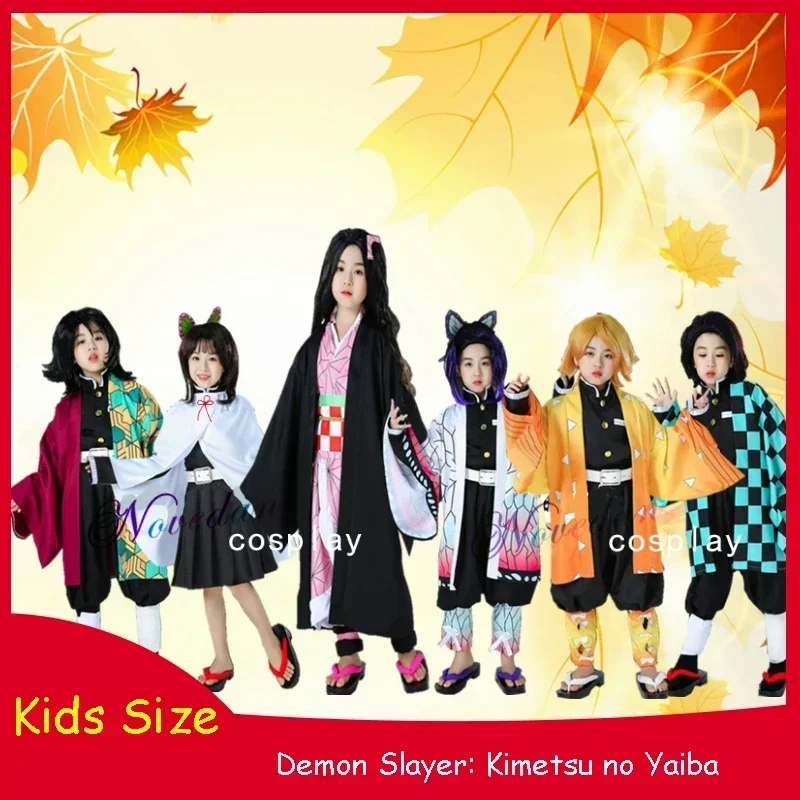 Kids Anime Kimetsu no Yaiba Demon Slayer Cosplay Costume Kamado Tanjirou Nezuko Zenitsu Tomioka Kimetsu no Yaiba Cosplay Kimono