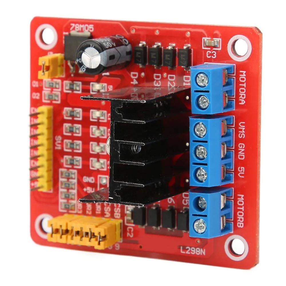L298N Stepper Motor Driver Module Dual H Bridge 5V-35V Dual H Bridge Motor Driver Multifunctional Red DC Stepper Motor Driver