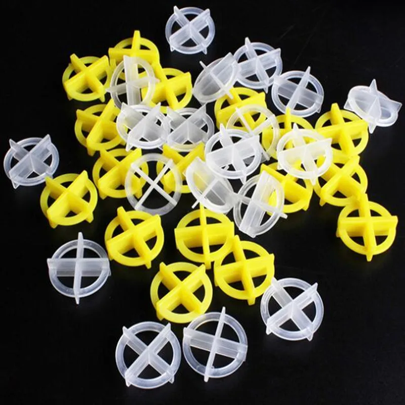 100pcs Plastic Tile Leveling System Leveler Removable Cross Shape Wall Floor Cross Spacers Clips Tile Locator Construction Tool