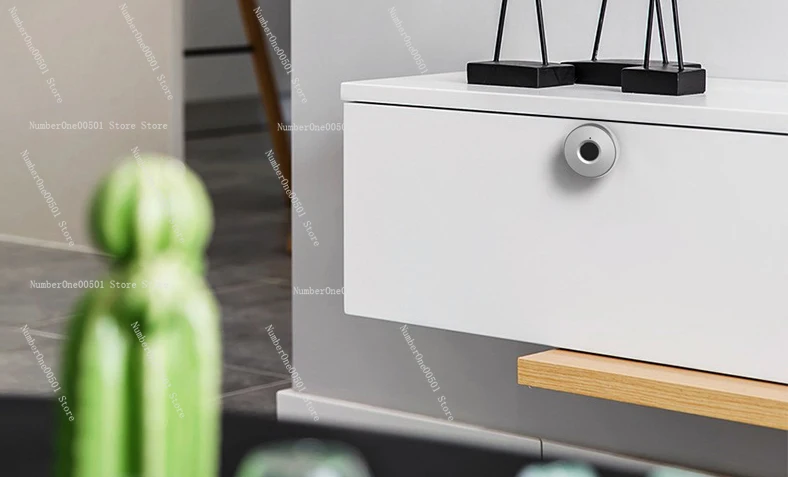 Smart Furniture Round Cabinet Lock – Easy Install, Biometric Fingerprint Auto Unlock, Secure and Convenient