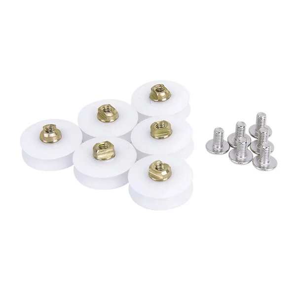 

6pcs 22.5mm Diameter 7mm Thickness Stainless Steel ABS Shower Door Rollers Suitable for 6-8mm Glass Doors Bathroom Hardware