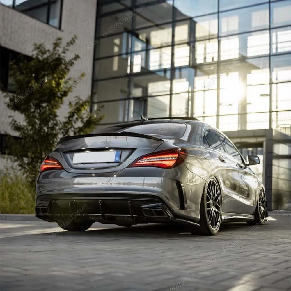 

For Mercedes Benz C117 CLA45 AMG 2016-2019 Car Rear Bumper Diffuser Rear Side Splitters Spoiler Lip ABS Canards Trims Body Kits