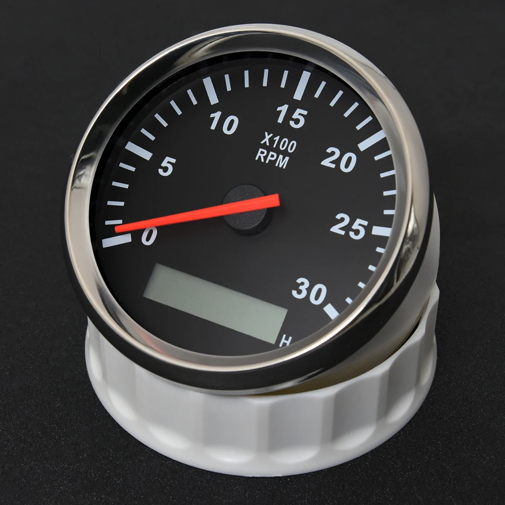 AD 85 mm Dieselmotor-Drehzahlmesser, 0–4000 U/min, digitaler LCD-Stundenzähler + M16/M18 U/min-Sensor für Auto, Boot, Motorrad, mit roter Hintergrundbeleuchtung – Detail 12