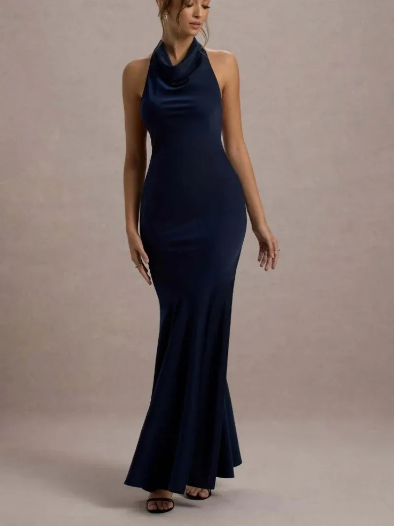 

2025Elegant Womens Dresses Summer New Sexy Sleeveless Neckband Dress Fashionable Slim Fit Backless Women's Party Evening Dresses