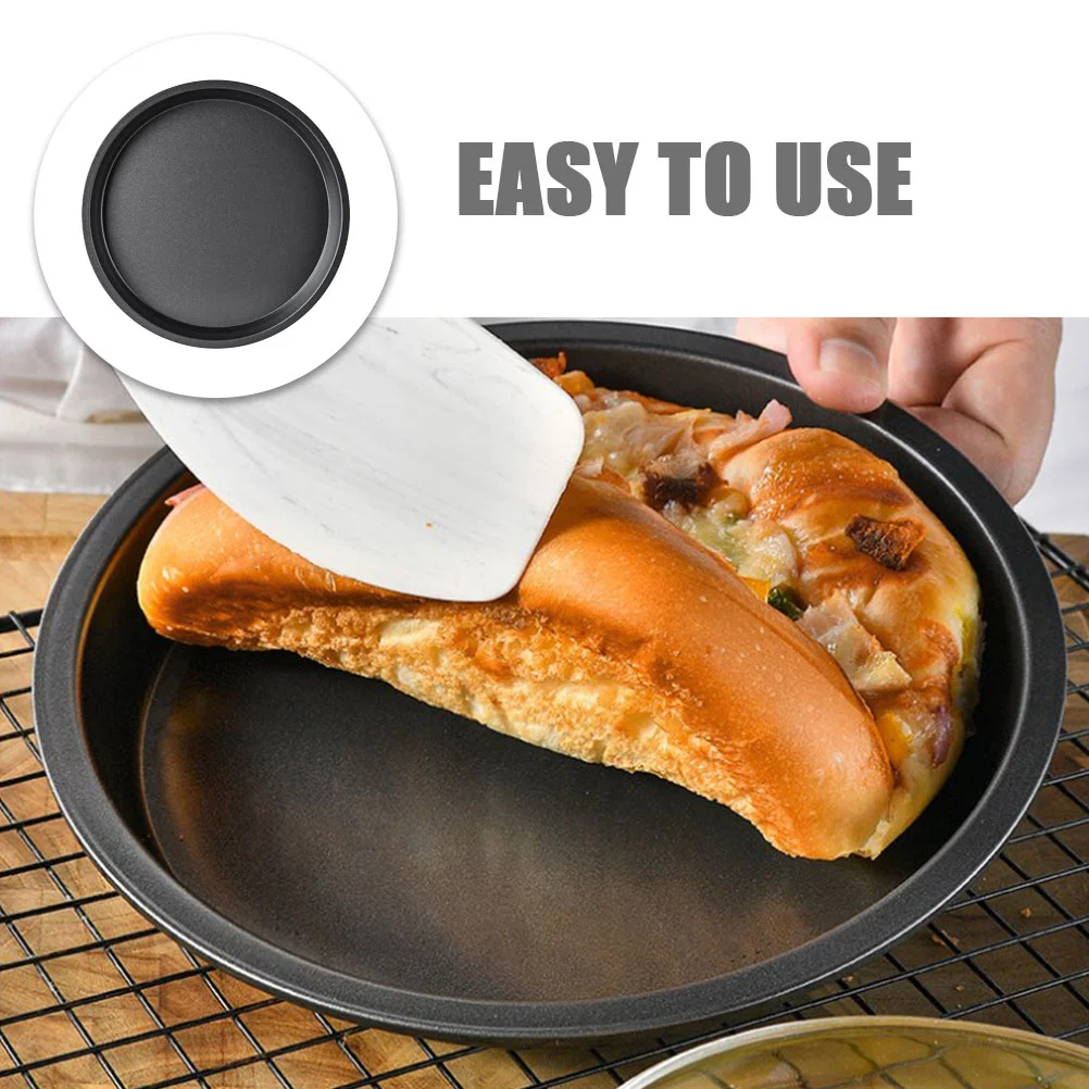 Bread Oven Cake Mold Pizza Baking Tray Round Pan Micro-wave Kitchen Plate Black Pans