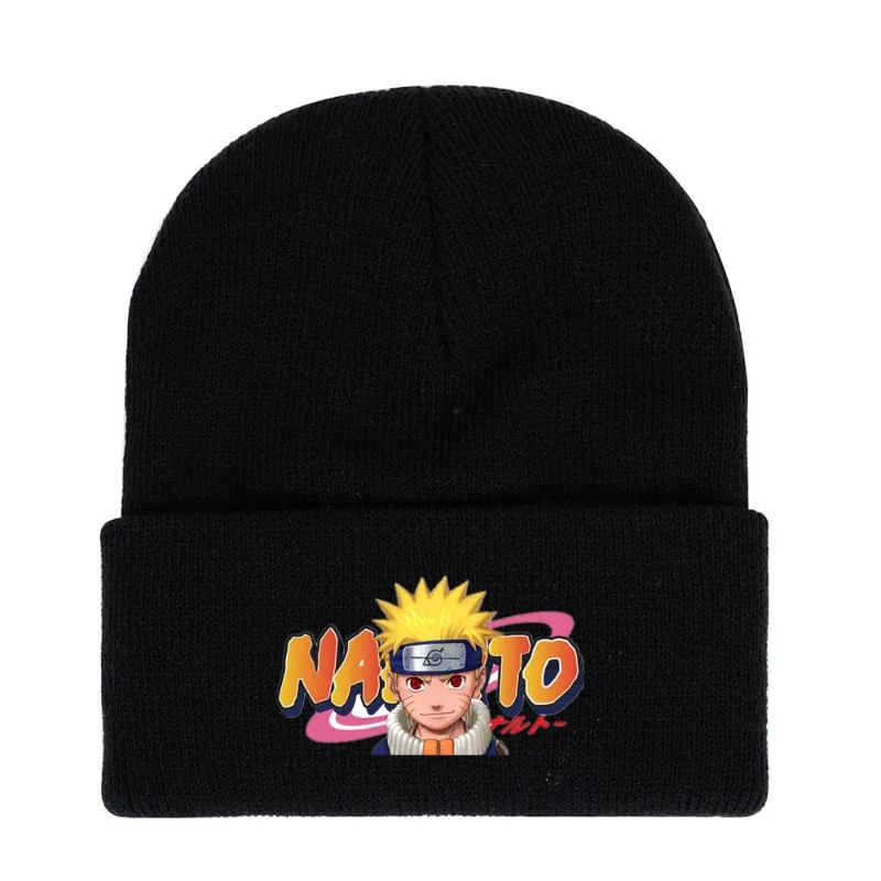 Gorro informal de Naruto para niños, gorro cálido de moda Simple de invierno, Hip Hop, regalo de cumpleaños de tendencia de punto, nuevo