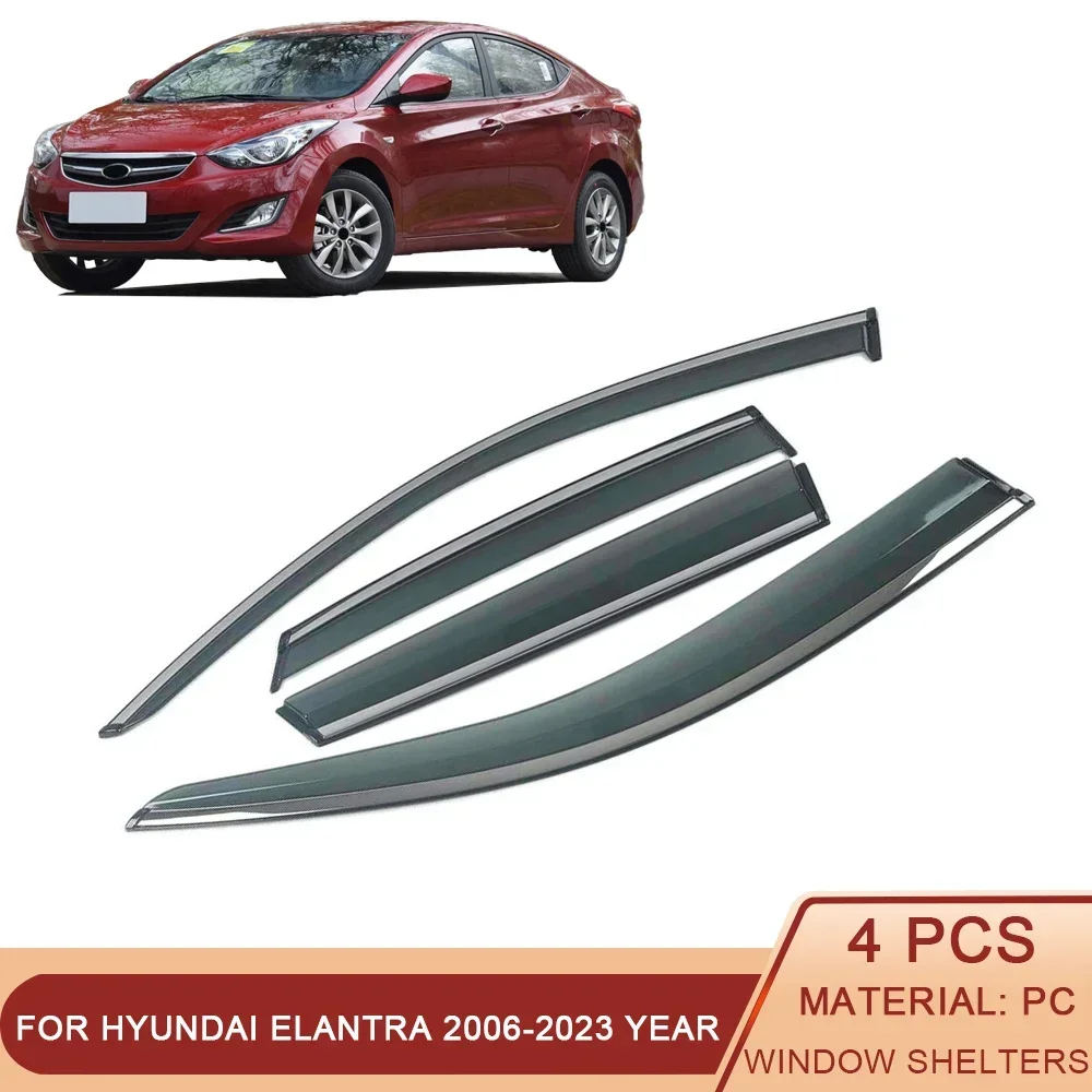 For HYUNDAI Elantra Avante HD/MD/UD/AD/CN7 2010-2023 Car Side Window Visor Rain Guard Vent Cover Deflectors Awnings Shelters