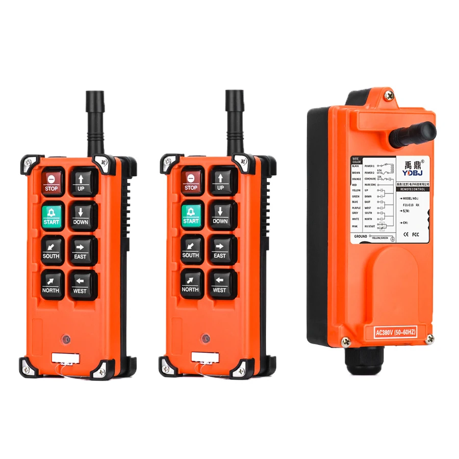 Wireless Crane Remote Control B 6 Buttons 2 Transmitters Industrial Electric Lift Radio Switch Receiver
