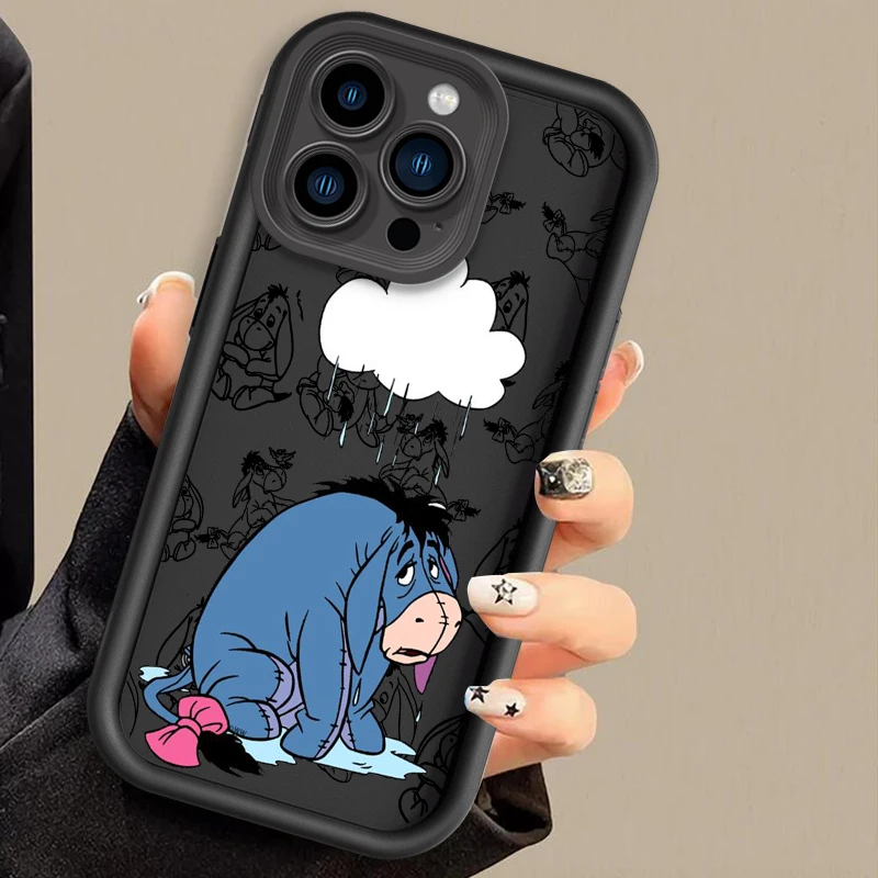 Disney Eeyore Cute Cartoon Eye Ladder For Apple iPhone 15 14 13 12 11 XS XR X Pro Max Plus Back Phone Case