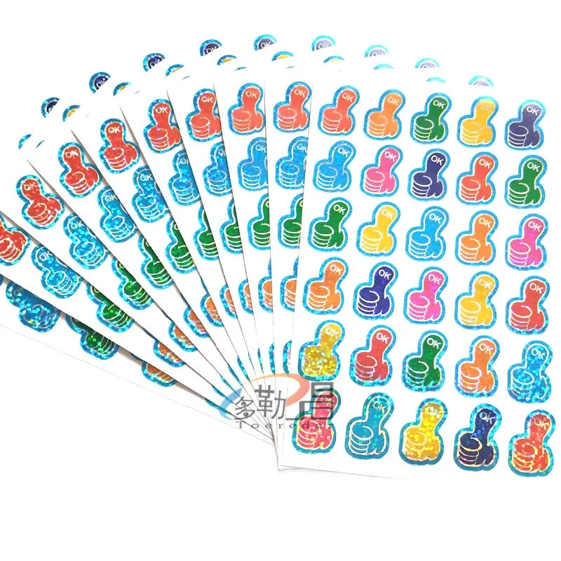 

10 листов цветная наклейка с надписью для большого пальца, поощрительная наклейка для большого пальца в детском саду, студенческая награда, маленькая наклейка