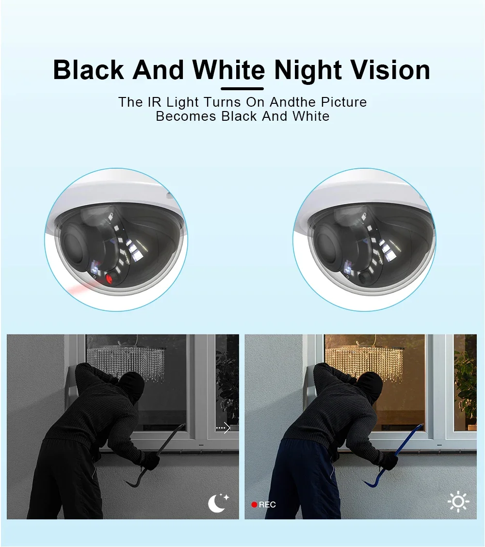 

ENSTER Motion Detection Indoor Network IP Night Vision WiFi 8 Channel Surveillance CCTV Home Wireless Security Camera System