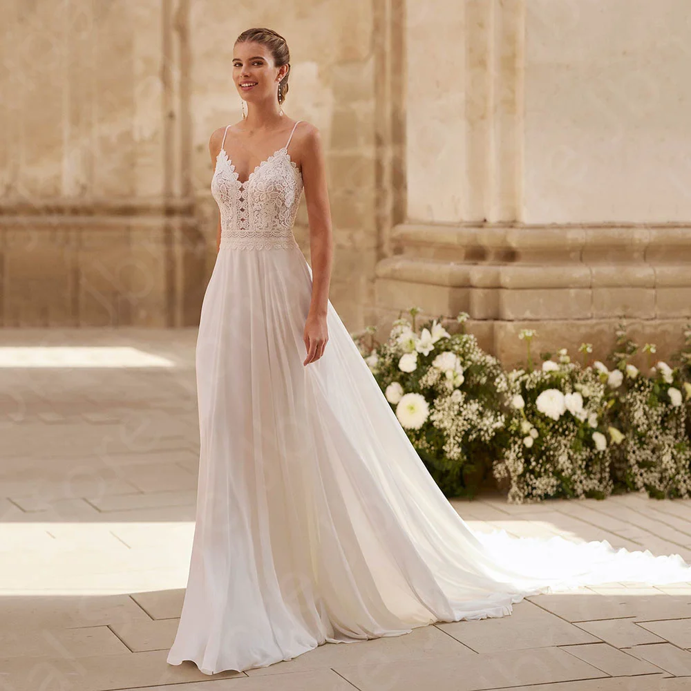 

Customized New Summer Wedding Dresses Lace Beach Bridal Gowns Boho Bride Dresses Sleeveless Wedding Gowns 2025 Open Back