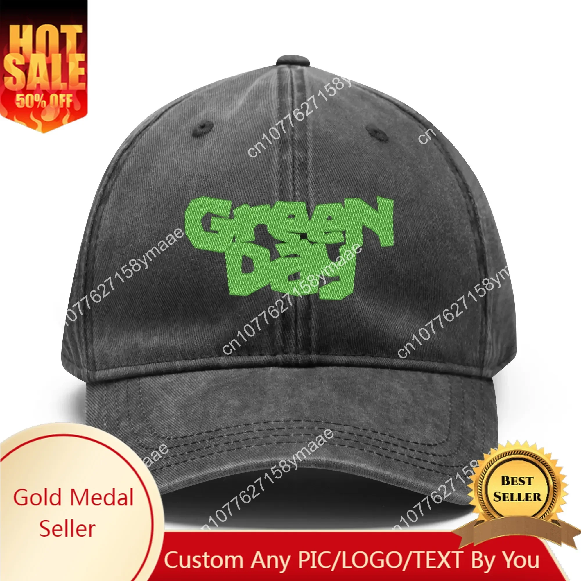 

Green Day Embroidery Hats Mens Womens Sports Baseball Hat Hip Hop Customized Made DIY Caps Personalized Text Cowboy Trucker Cap