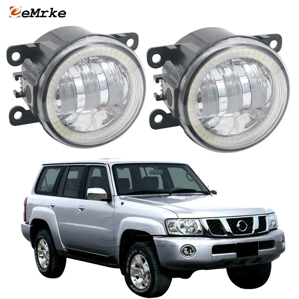 

LED Angel Eyes Car DRL Aperture for Nissan Patrol Y61 V Facelift 2005 2006 2007 2008 2009 Fog Lights Assembly Car Accessories
