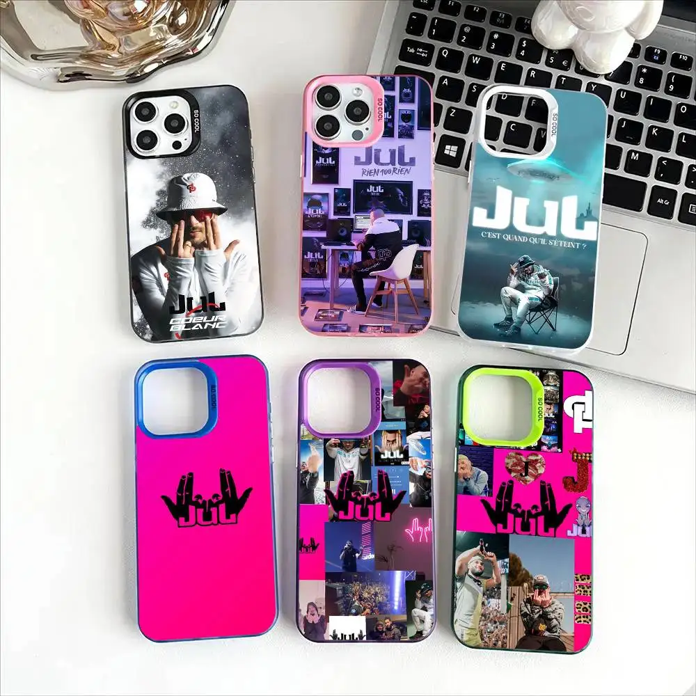 France J-Jul R-Rapper Phone Case For IPhone 17 Air 16 15 14 11 12 13 Pro Max Plus X XR XS Colored Silver Hard Cover