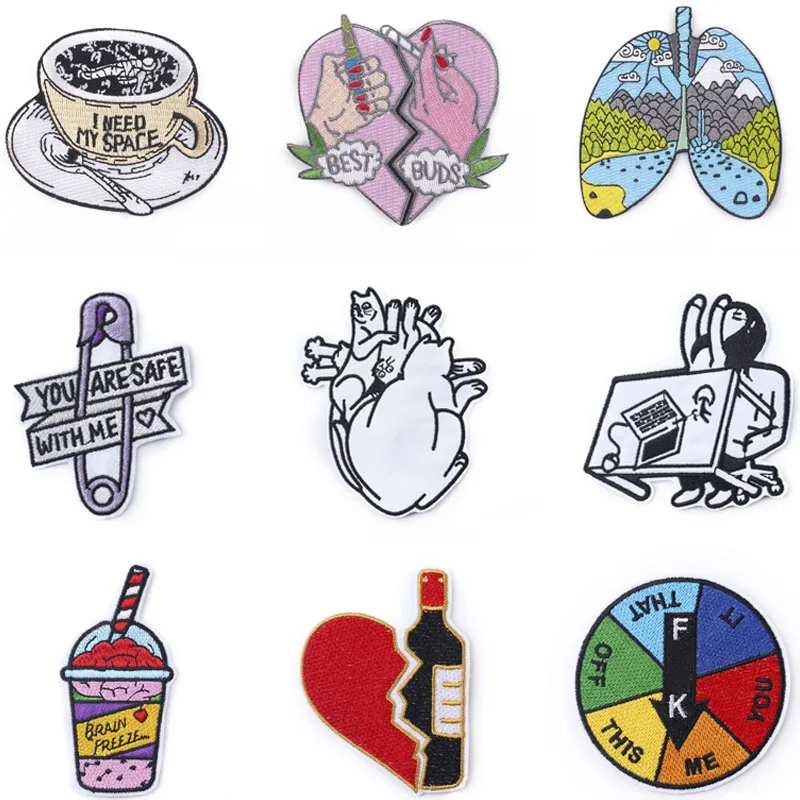 50 Stück bestickte Aufnäher zum Aufbügeln für Kleidung, Katzen, Kleidung, Aufkleber, Nähen, Thermoklebeapplikation, schmelzbar