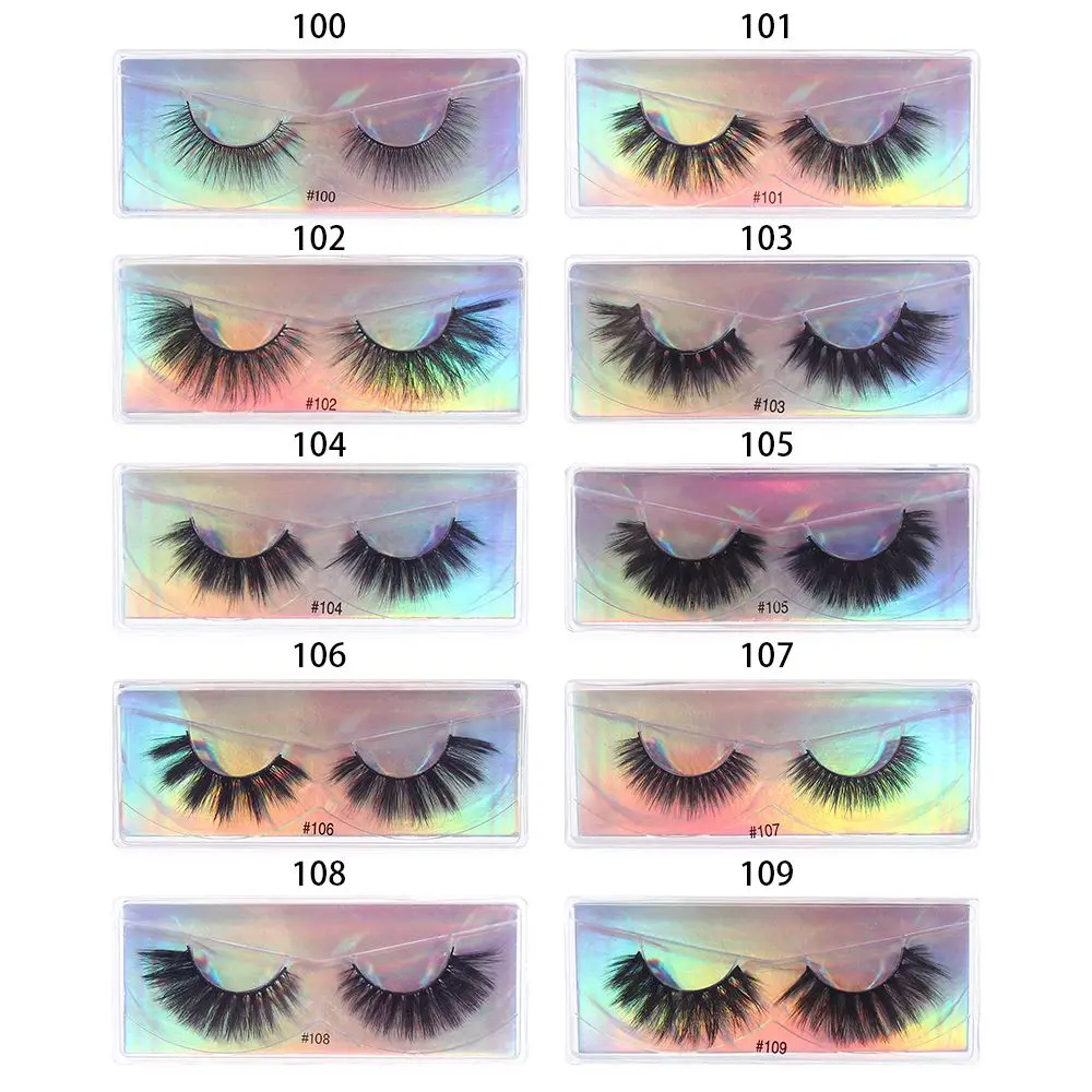 Extensión de ojos pestañas largas naturales pestañas postizas hechas a mano pelo de visón 3D Cruz delgada esponjosa