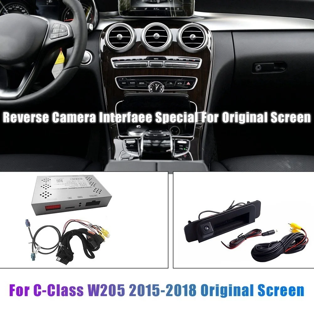 Car Rear View Reverse Backup Camera Adaptor Update Screen System Kit for Mercedes-Benz C Class W205