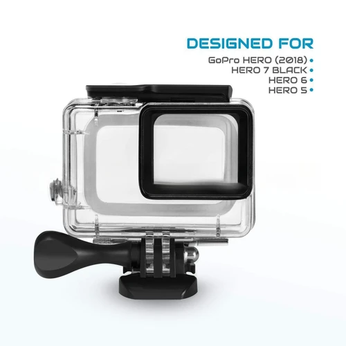 Imagen 2 del producto GoPro Hero 5/6/7 Funda carcasa impermeable negra - Accesorio protector de cubierta de buceo para cámara de acción de conducción subacuática