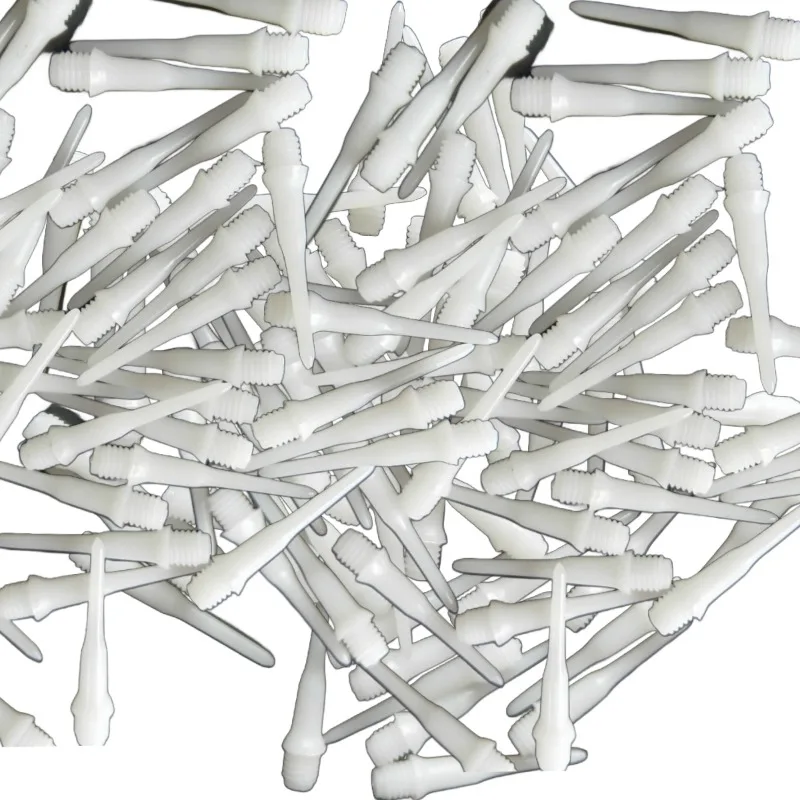 50PC 4.5mm Thread Diameter Soft Plastic Tips Points Needle Replacement Dart White Parts New Safety Plastic Dart Head Accessories