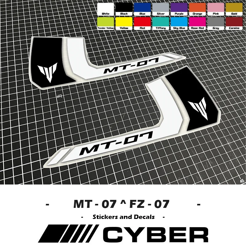 

For YAMAHA MT07 FZ07 MT-07 FZ-07 New Two-color Fairing Shell Fuel Tank Line Sticker Decal MT FZ LOGO