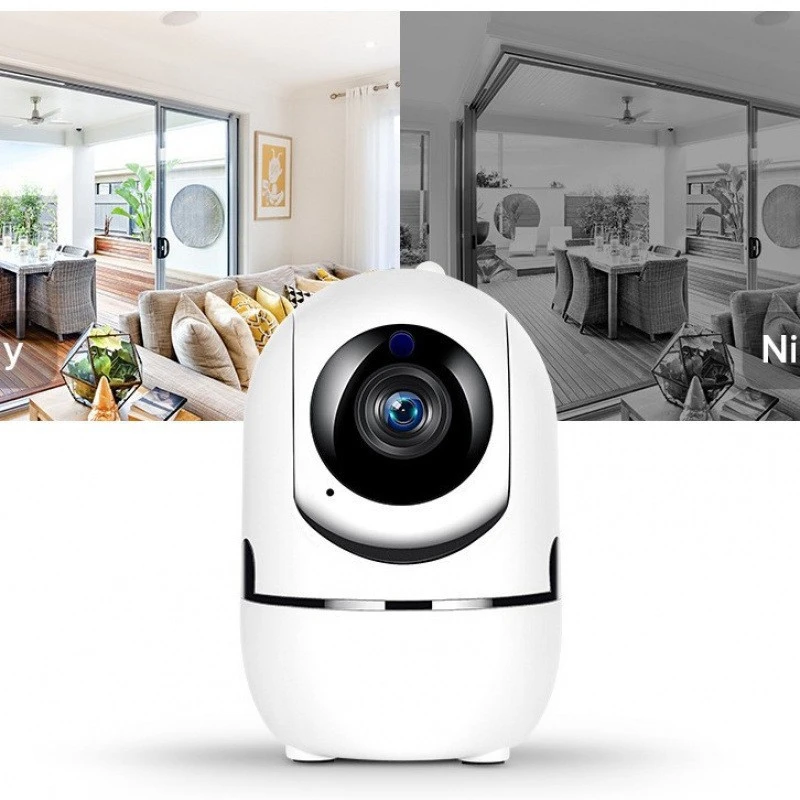 WiFi Wireless Mini Smart Home Surveillance Camera HD Infrared Night Vision Auto Tracking Function Security Monitoring Device