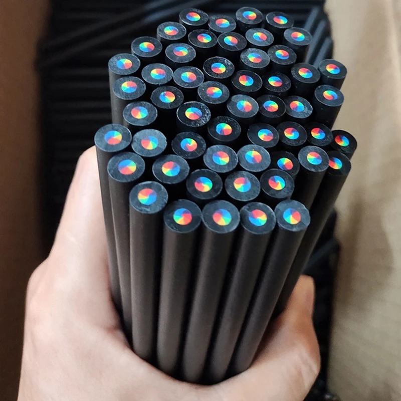 30 PCS 7Color In 1 Rainbow Pencils For Kids, Black Wood For Drawing Coloring Sketching Pencils For Drawing