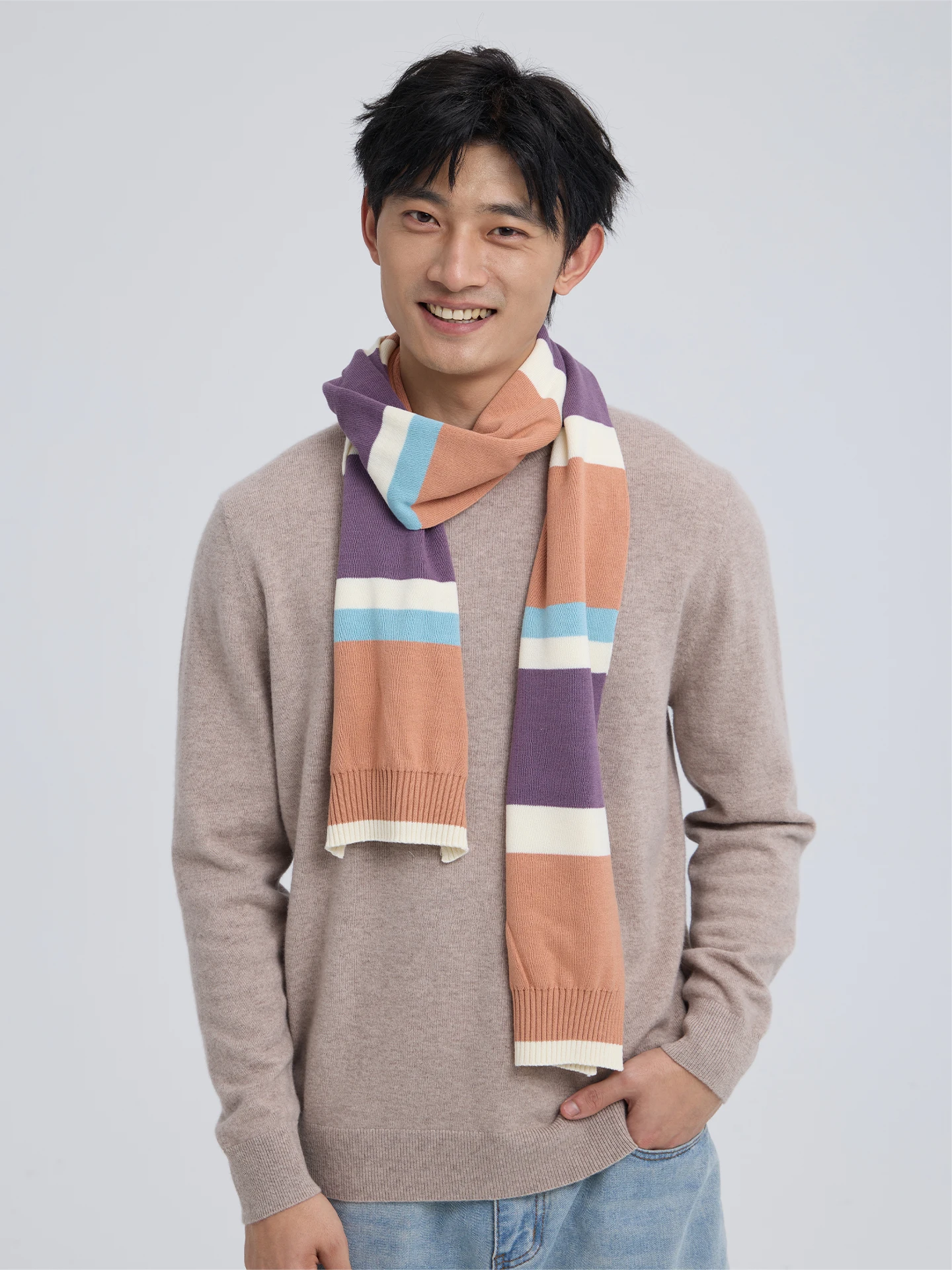 Echarpe-pour-homme-a-rayures-colorees-en-coton-tricote-vintage-cache-cou-doux-pour-le-printemps-l'automne-et-l'hiver