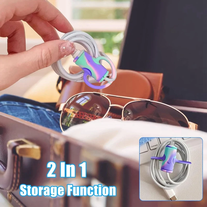 Bonito Silicone Cable Protector Set, Charger Kit, Tipo C, Micro-USB, Data Cable Protector, Capa, 5pcs