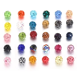 50pcs Glass Rhinestone Bead Clay Crystal Round Spacer Loose Beads