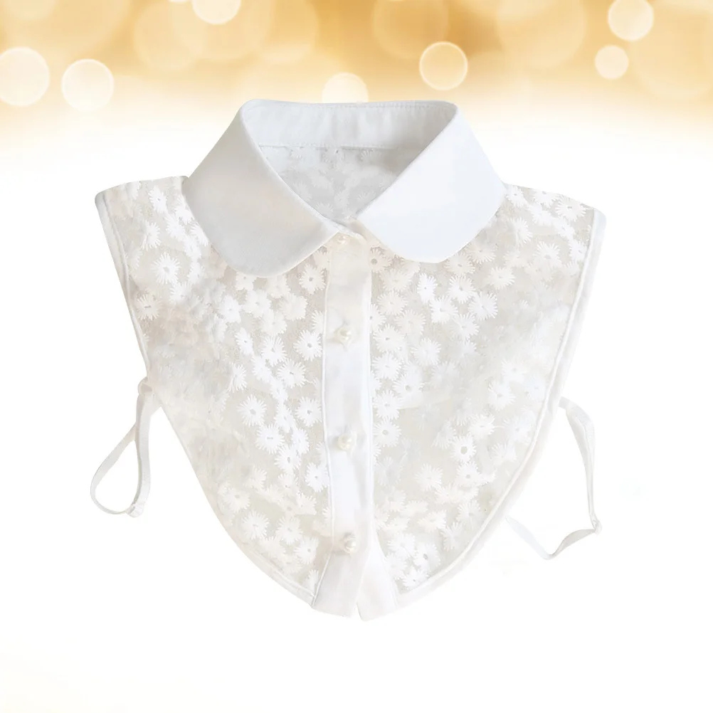 

Floral Lace Detachable Fake Collar White Elegant Women Fashion Half Shirt Blouse Neckline Party Wedding Accessory