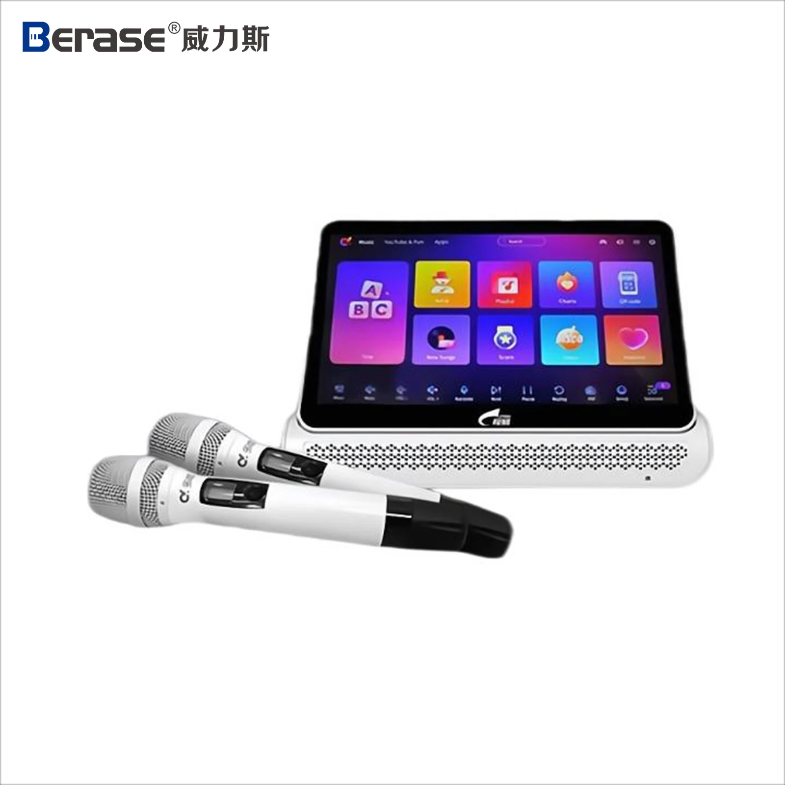 13.3 بوصة 6 في 1 آلة الكاريوكي OEM الغناء مشغل أغاني VOD مع 2 ميكروفونات لاسلكية لـ KTV و Jukebox استخدام 2T التخزين