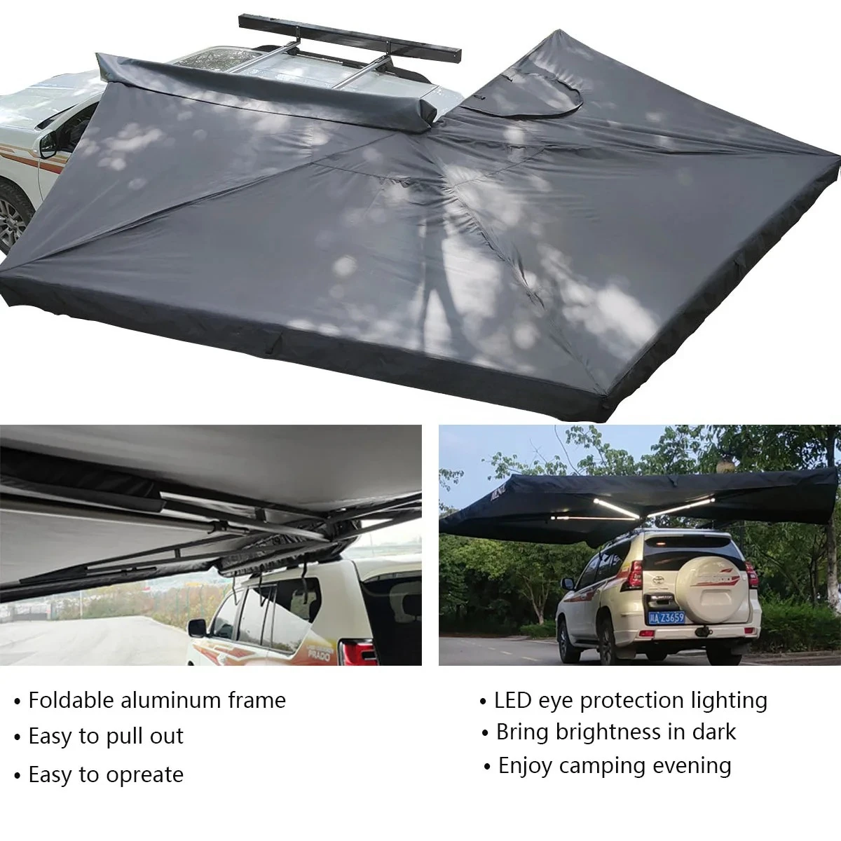 LED Lights Freestanding Car Side Anex 270 Awning For Outdoor Camping For 4x4 Offroad view 5