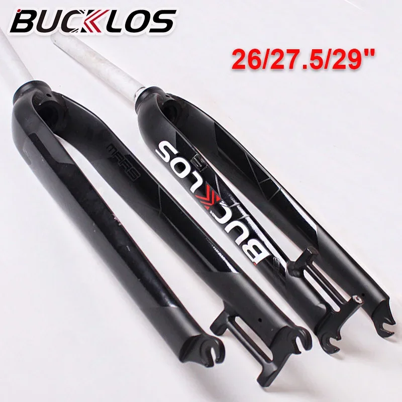 BUCKLOS MTB Bicycle Rigid Fork 26/27.5/29 Inch Mountain Bike Aluminium Alloy Hard Fork 1-1/8