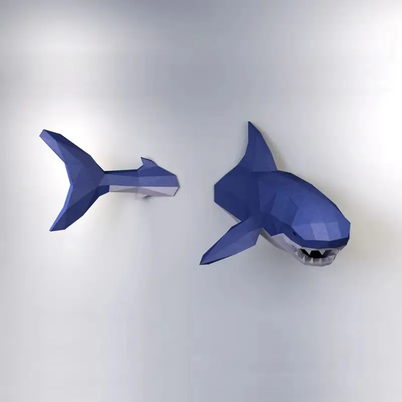 

3D модель акулы, подвесные домашние украшения для прихожей, головоломки «сделай сам», игрушки, низкие полиэтиленовые скульптуры животных, реквизит, лестничные украшения, игрушки