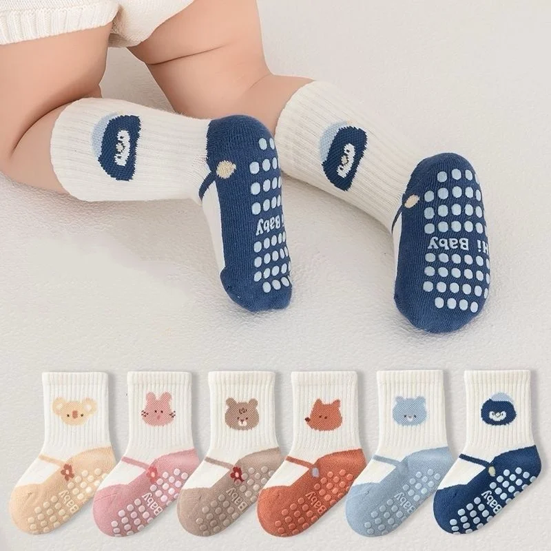Baby Anti-slip Boneless Socks For Girls Boys Spring Autumn Toddler Cartoon Home Shoe-like Floor Socks Elegant Children Sock 0-5Y