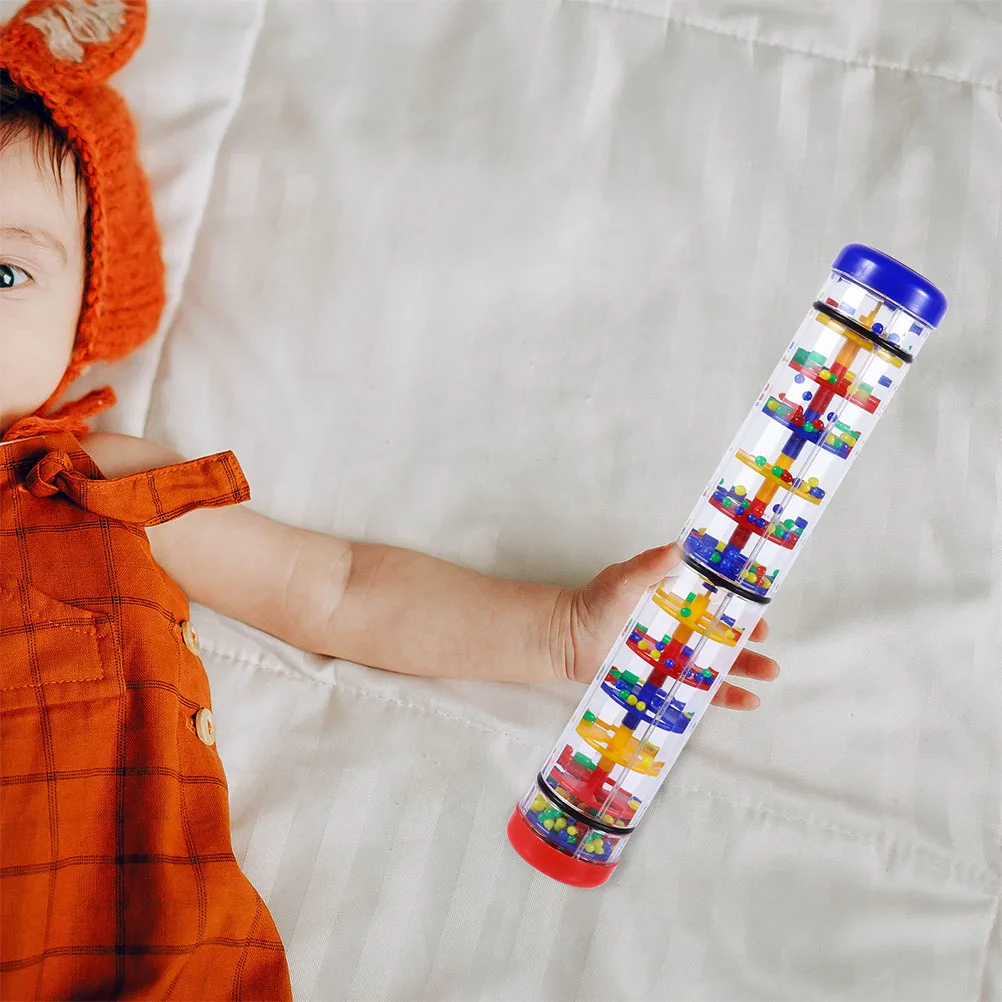 2Pcs Rain Sound Rattle Baby Early Music Learning Infant Grasping Instrument Handshake Rainmaker Tube Shaker Preschool