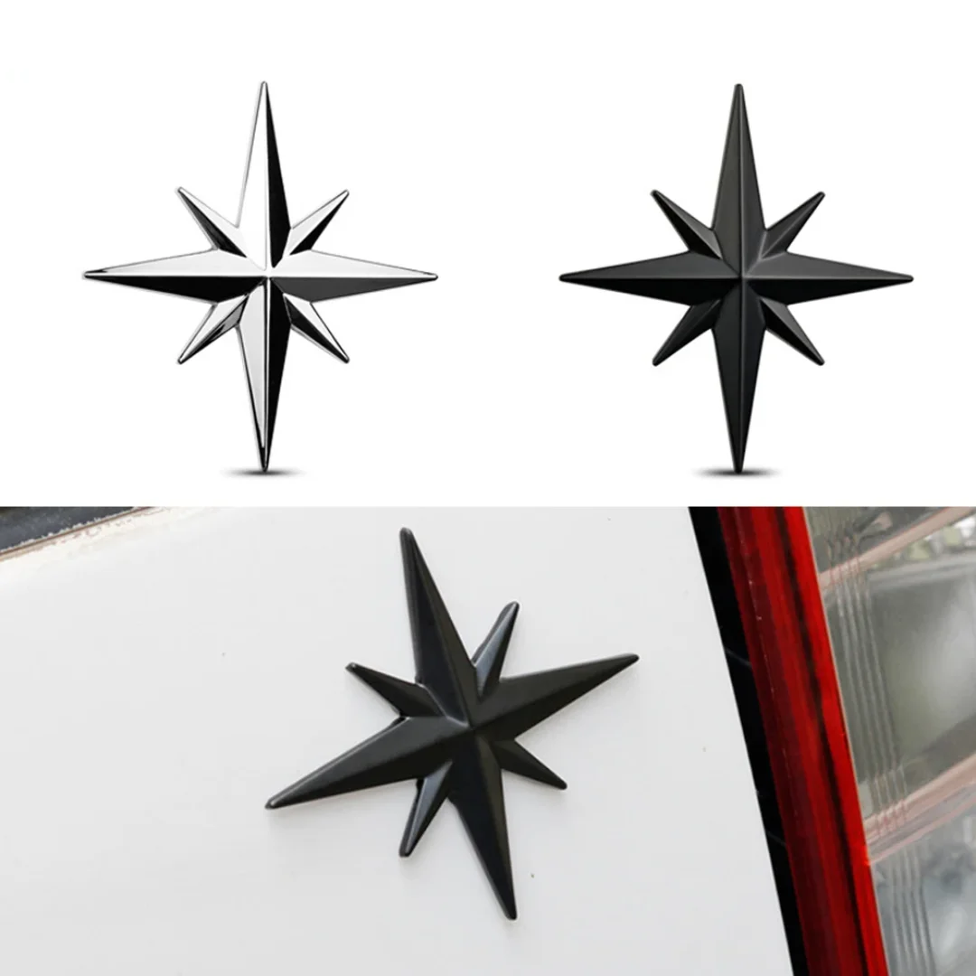 1Pcs 3D Metal Guide Star Adhesive Car Badge Emblem Sticker Universal Auto Motorcycle Bike Styling Accessories