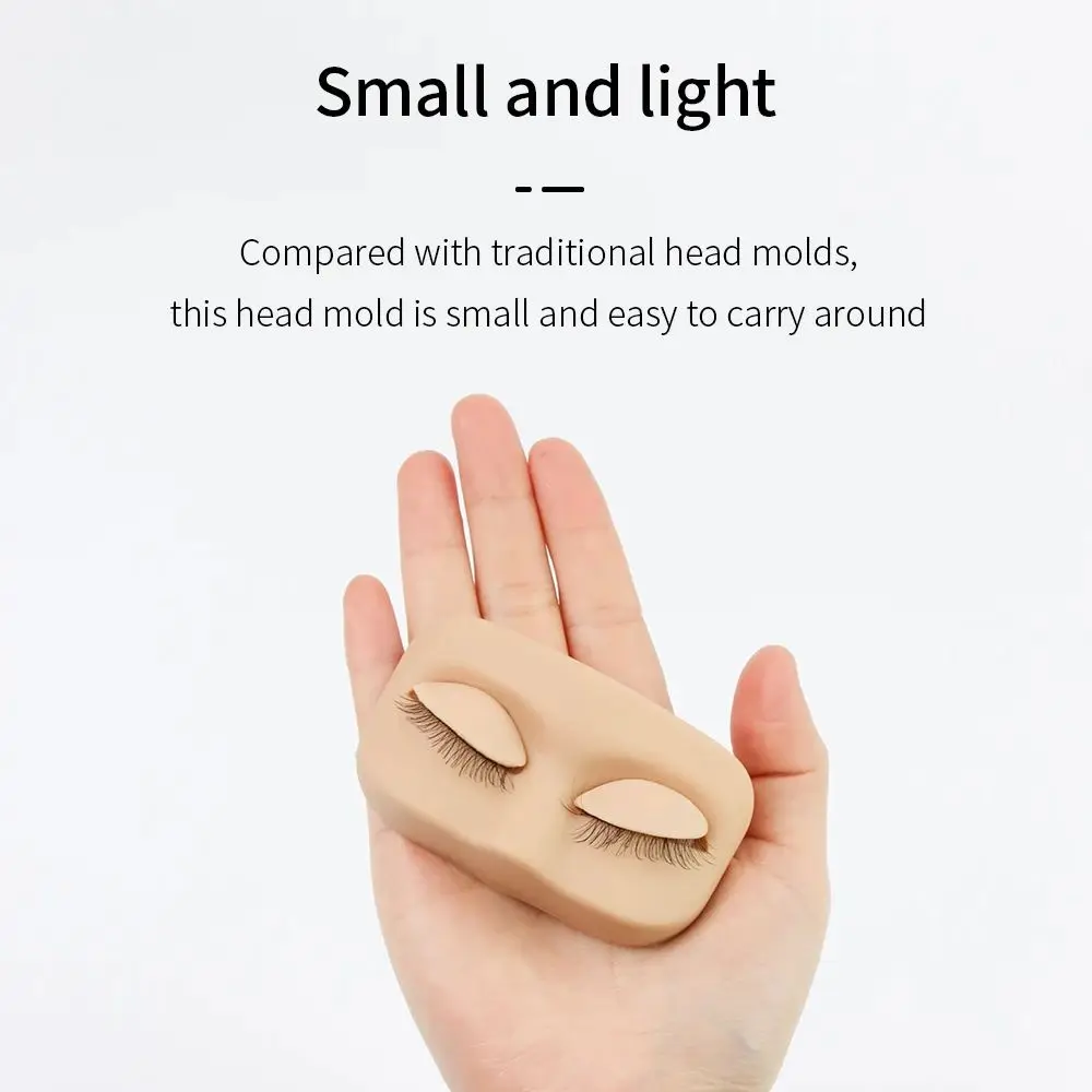 Maniquí de extensión de pestañas de PVC, ojos extraíbles, herramienta de práctica de pestañas naturales, cabezal de entrenamiento de injerto de pestañas suave reutilizable para principiantes