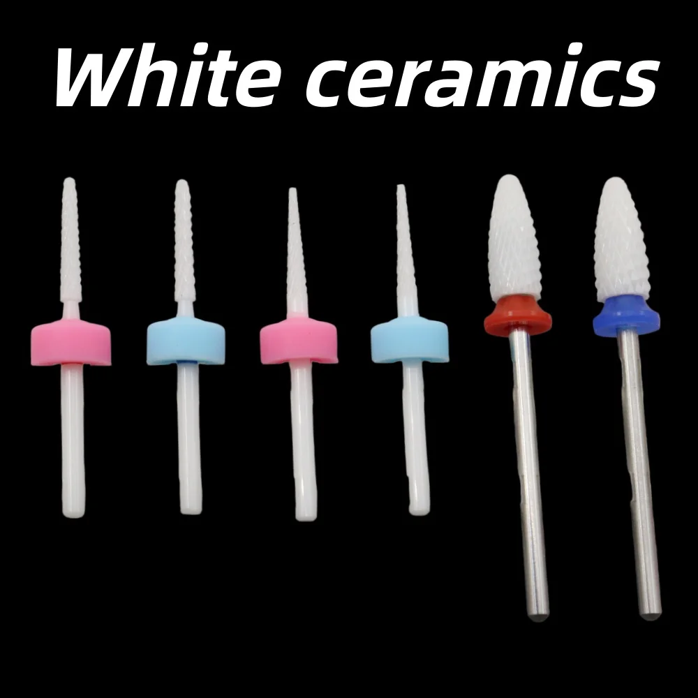 1/2Pcs 2.35mm Shank Ceramic Nail Drill Bit – Multi-Purpose Sharp Nail Drill for Gel Removal, Cuticle Cleaning & Manicure Tool