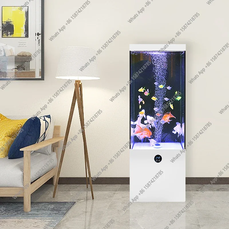 

C Living Room Fashionable Vertical Fish Tank Floor-to-ceiling Ultra-white Glass Intelligent Self-circulating Ecological Fish Tan