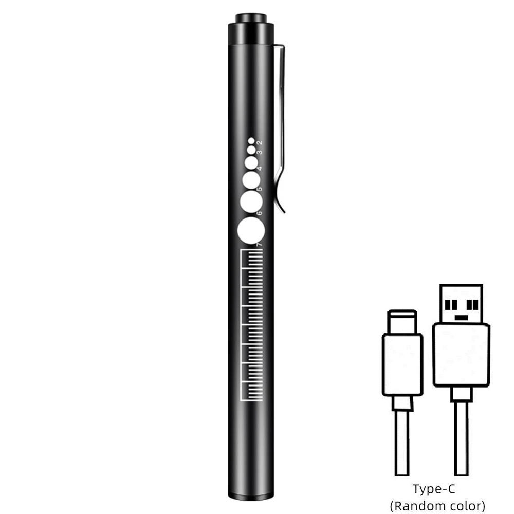 2-in-1 LED Penlight With Pupil Gauge Type-C USB Rechargeable Ldeal
